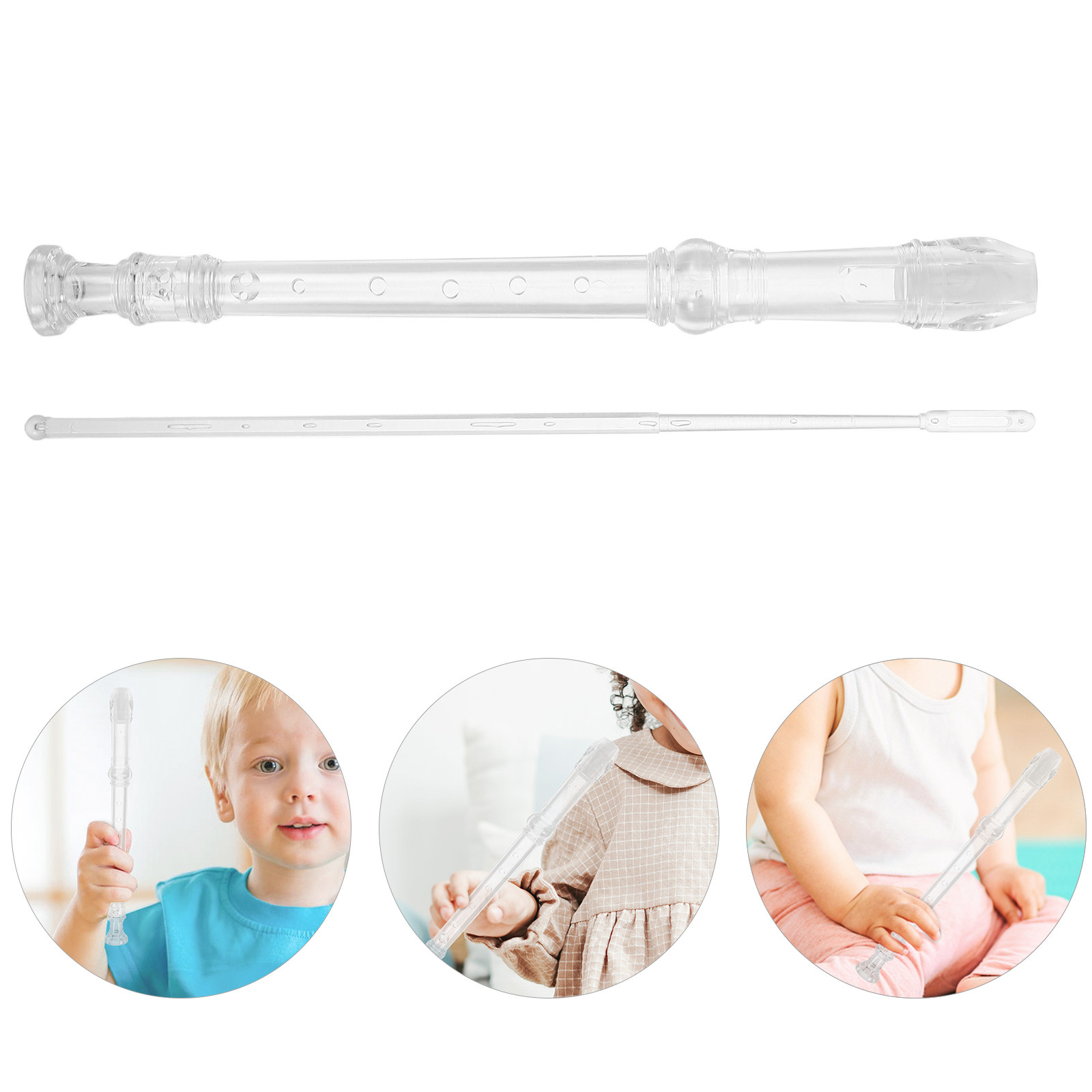 Musical Instrument Recorder - 1 Zestaw 8-otworowej przezroczystej fletówką sopranową